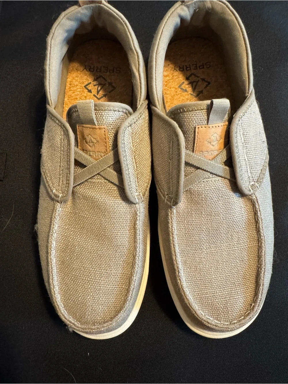 Sperry Cork-Insole Slip-On Shoes in Tan and Brown